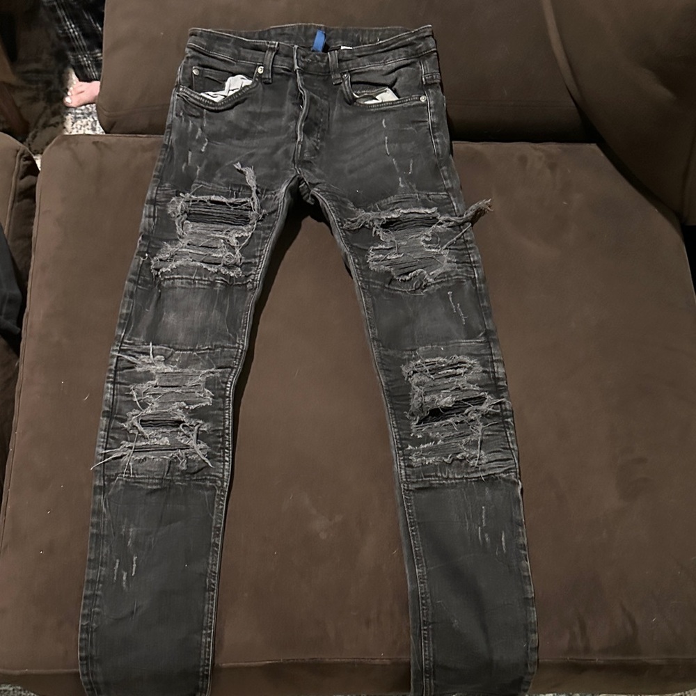 Divided Black Distressed Skinny Jeans